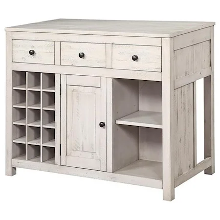 Transitional Three Drawer Wine Server/Pub Table